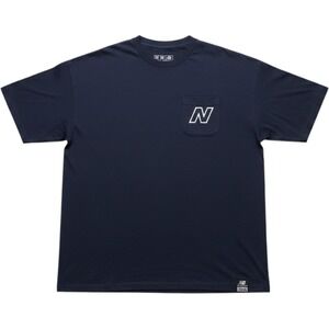 New Balance Shirt Mens 2XL Blue Pocket N Logo Tagless Cotton Jersey Tee